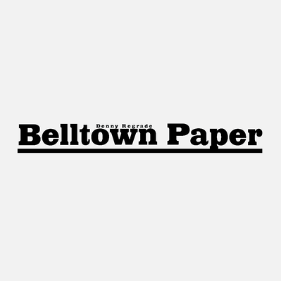 Black and white "Belltown Paper" masthead.