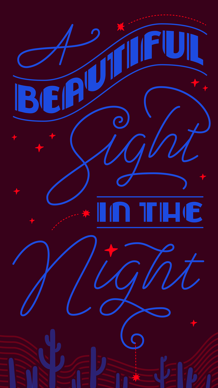 A custom lettered composition of the phrase 