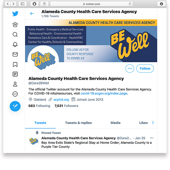 Twitter profile for the 