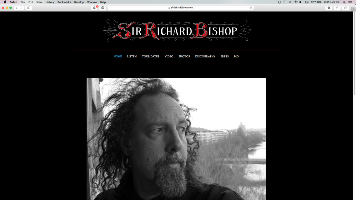 Sir Richard Bishop's website home page.