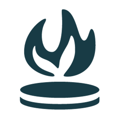 flame on a hot plate