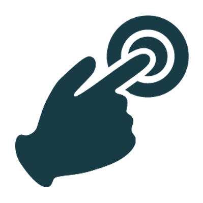 finger of a hand pressing a button