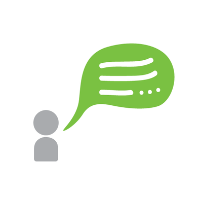 figure with speech bubble
