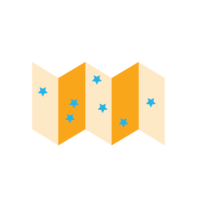 folded map with stars on it