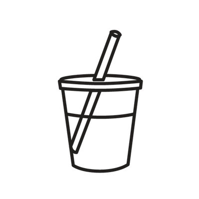 cold to-go beverage in a clear plastic cup with straw