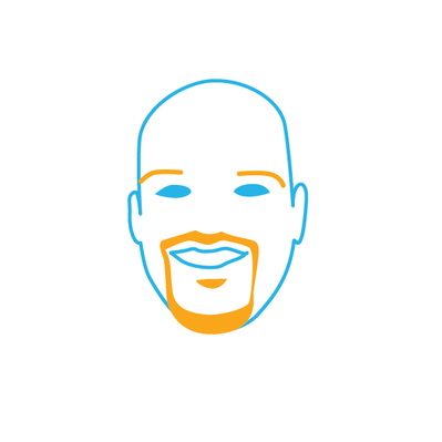 male with bald head and goatee