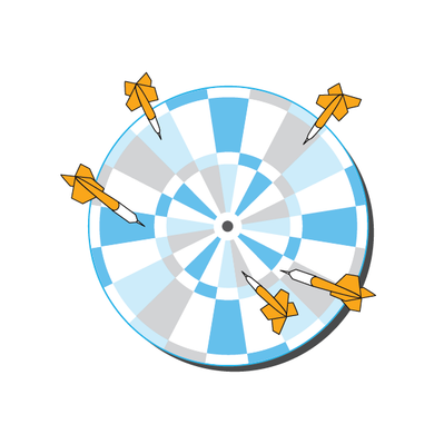 dart board with darts