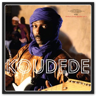 Cover art for "Koudede: Guitars from Agadez Vol. 7" featuring Koudede's portrait.