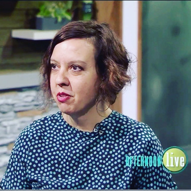 Kate Widdows talking about neon on the Afternoon Live television program on Portland's KATU station.