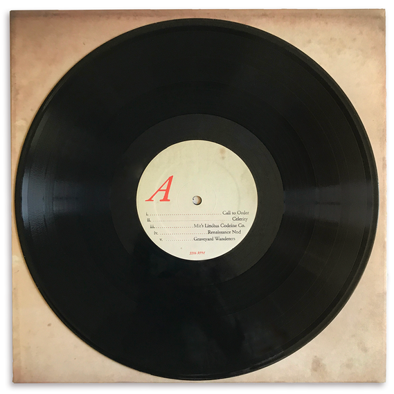 Side A of the vinyl LP of Oneiric Formulary, with a large red italic 