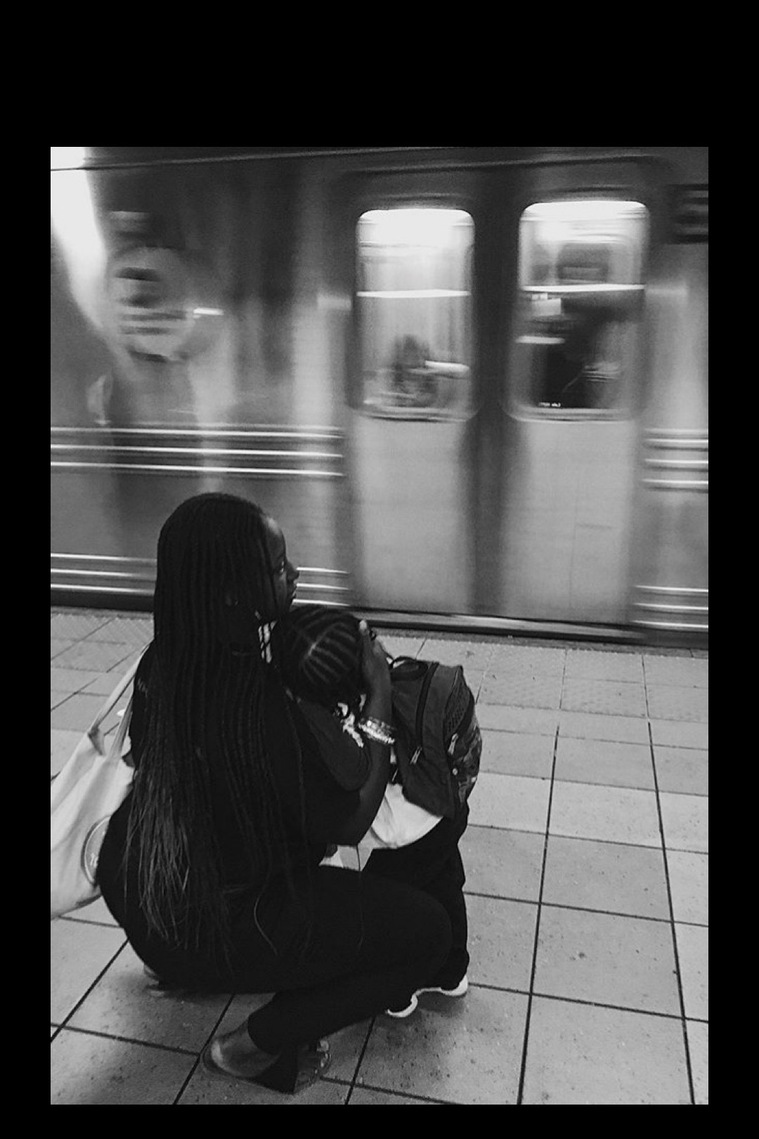 New York subway mother and son 