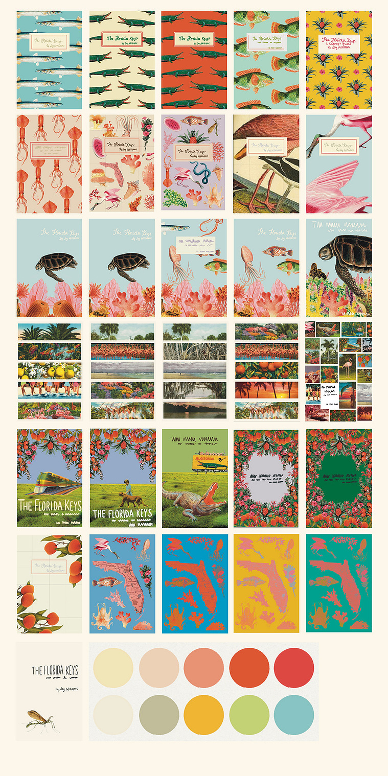 thumbnail collages using vintage images of Floridian flora and fauna