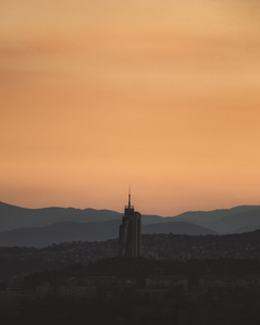 Chad Gerber Photography Bosnia Sunset Over City Sarajevo