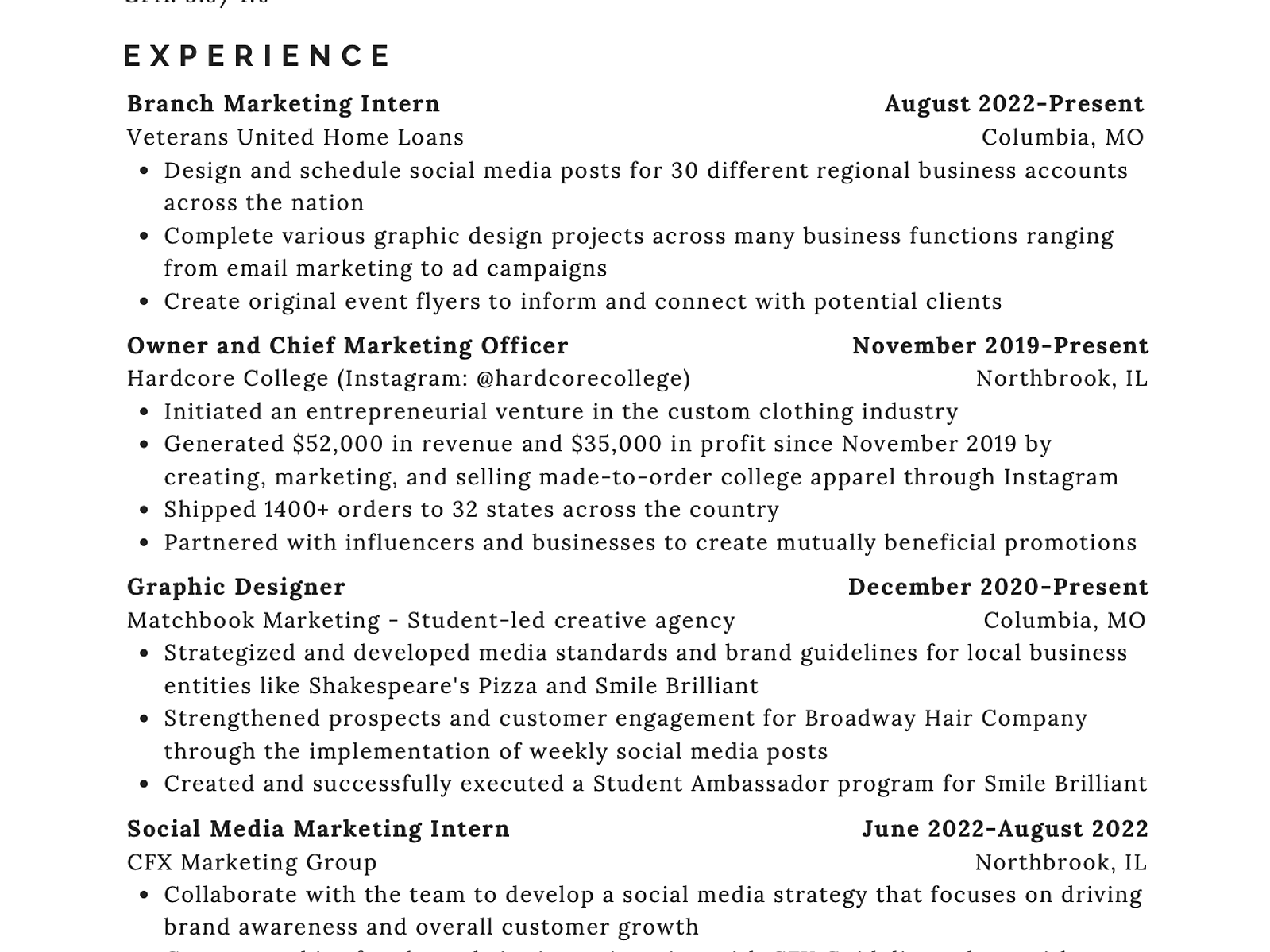 Resume Julia Foster #39 s Portfolio