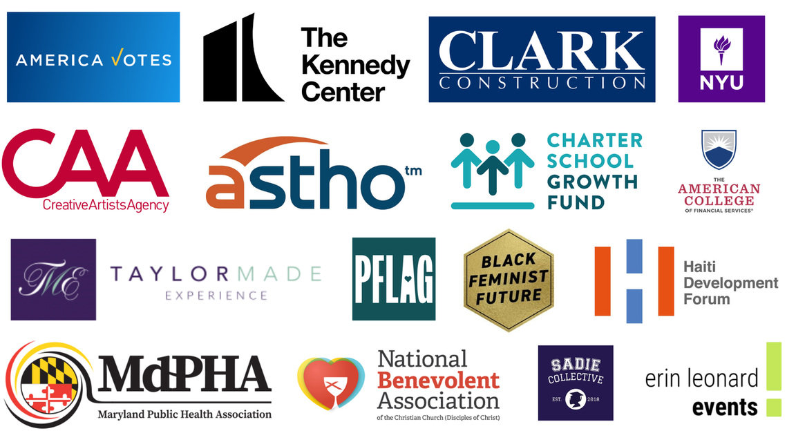Annan Productions LLC Image of Partner logos; America voters, the Kennedy Center, Clark Construction, New York University, Creative Artists Agency, Astho,  Charter School Growth Fund, The American College of Financial Services, and more 
