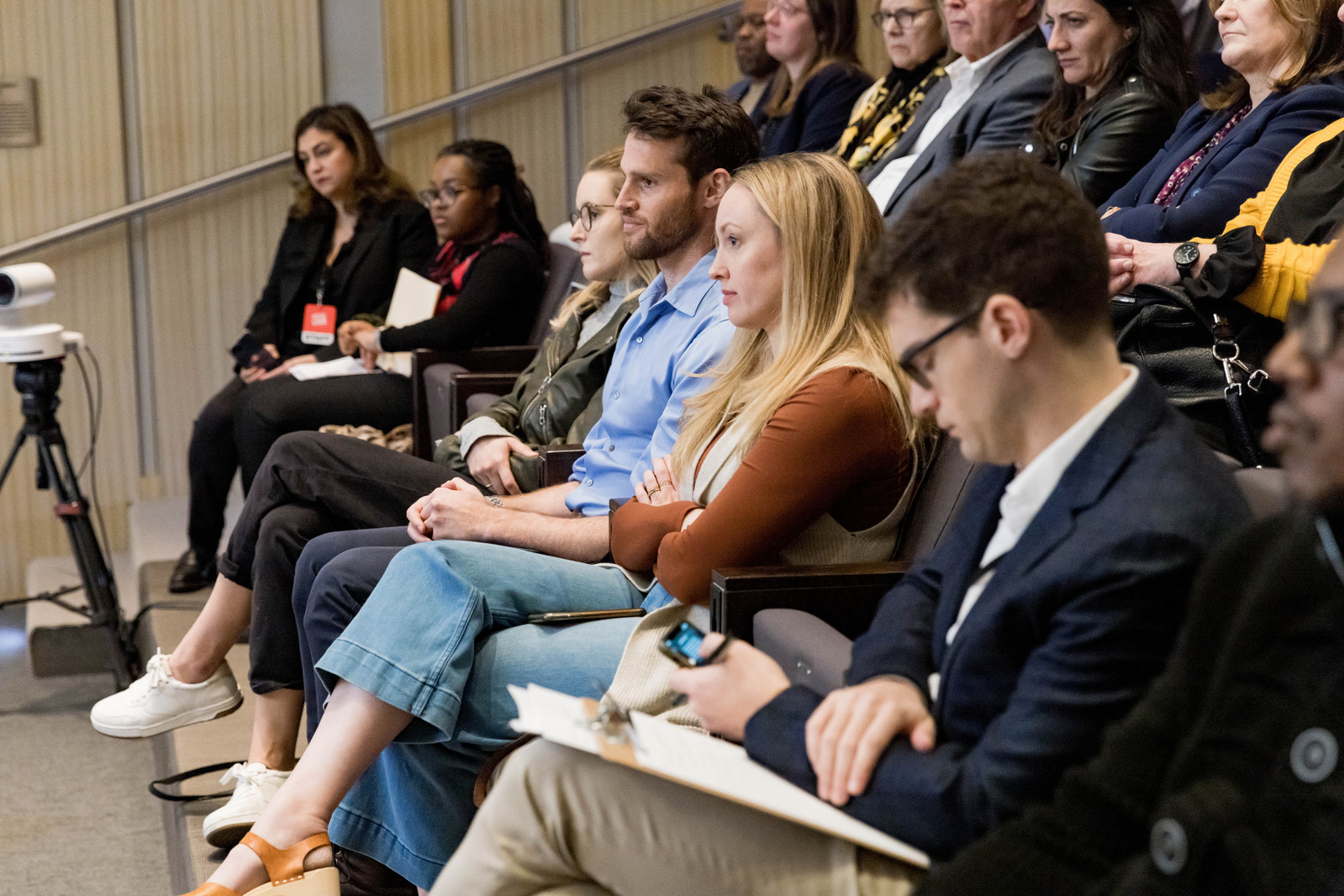 NYU DC Campus Lecture. A group of diverse audiences listening to a lecture. Annan Productions LLC.  