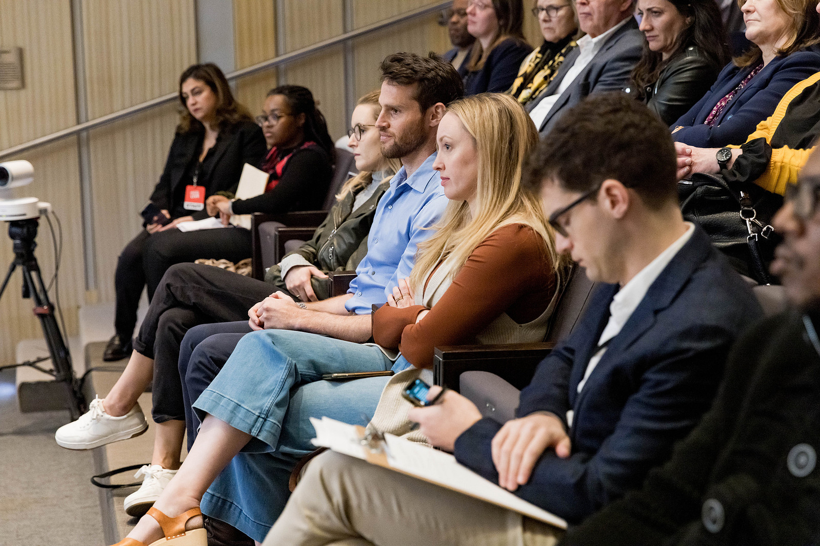NYU DC Campus Lecture. A group of diverse audiences listening to a lecture. Annan Productions LLC.  
