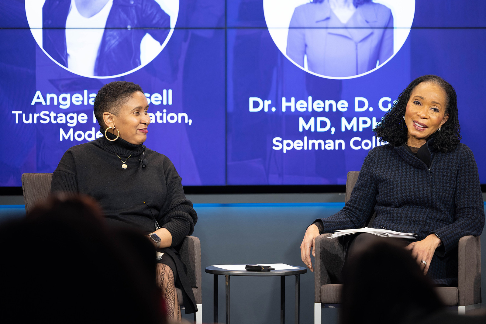 Helene D. Gayle, M.D., M.P.H speaking at a panel for the 2024 Saddie Collective Conference at the Urban Institute in Washington, D.C. Annan Productions LLC. www.annanproductions.com