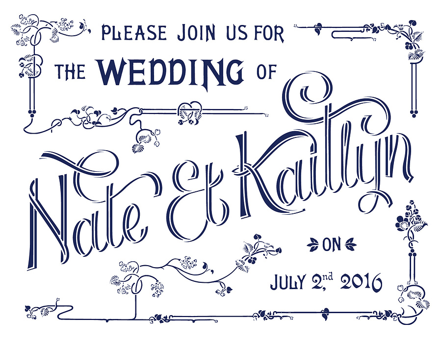 Detail of wedding invitation design