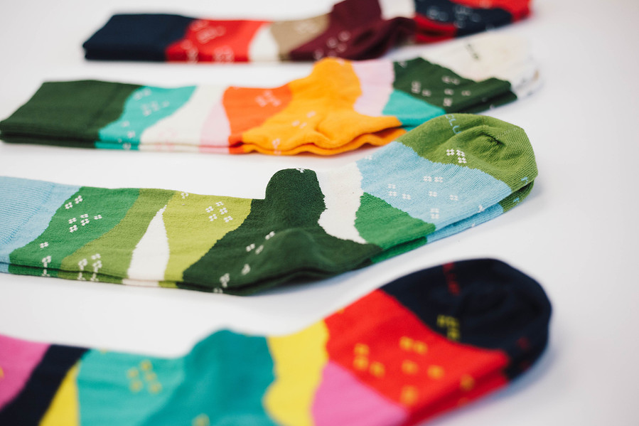 Detail of sock design created for subscription company based in Austin, TX