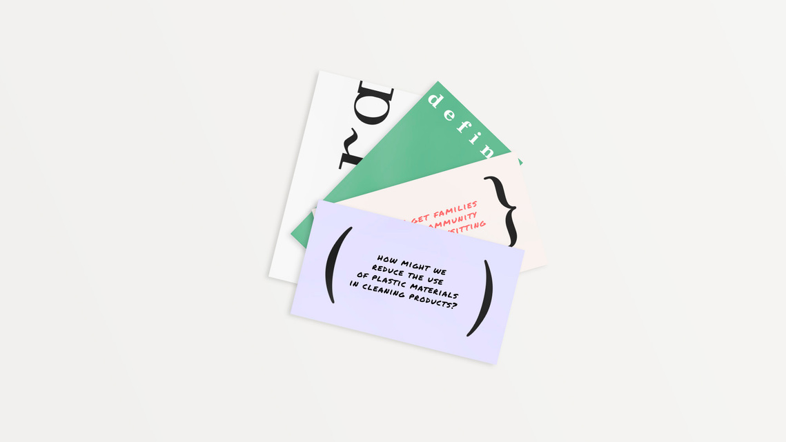 Bespoke ara cards are used as tools for workshops to facilitate design thinking exercises.