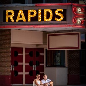 Wedding photography at Rapids Theatre, Rock Rapids, Iowa. 