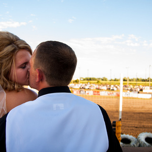 Wedding photography at Rapids Speedway, Rock Rapids, Iowa. 
