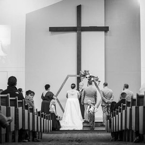 Wedding photography at First Reformed Church, Rock Rapids, Iowa. 