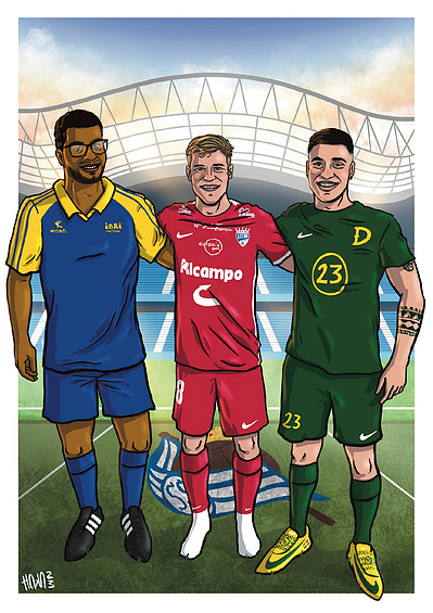 amigos-hermanos-futbol-retrato-regalo-illustration-ttaka-marrazkilari-digital