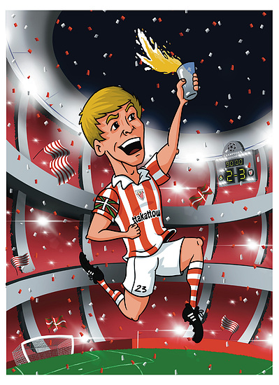 athletic-sanmames-gol-champions-opari-regalo-illustration-portrait-ttaka-marrazkilari-atxo-digital