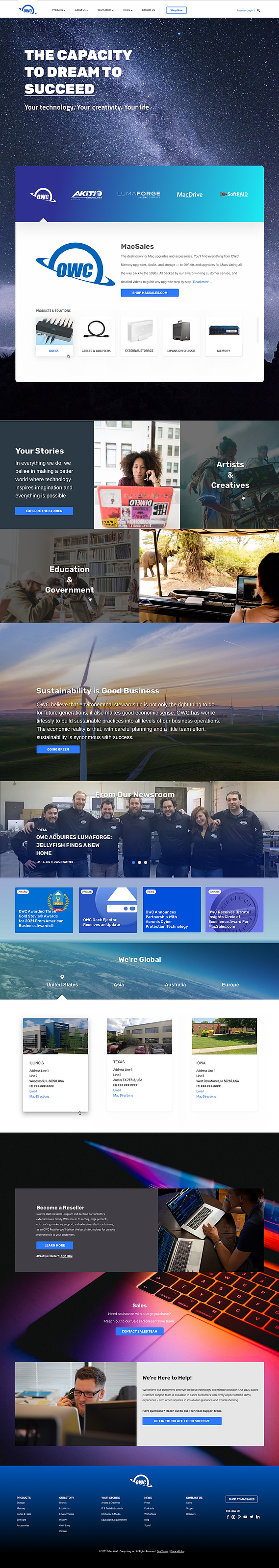 Explorations on the new corporate site