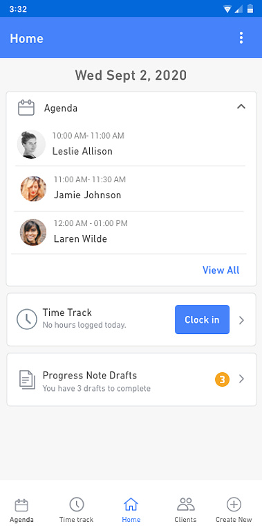 Mobile app for the therapists out in the field.