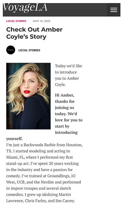 VOYAGE LA- Check Out Amber Coyle's Story