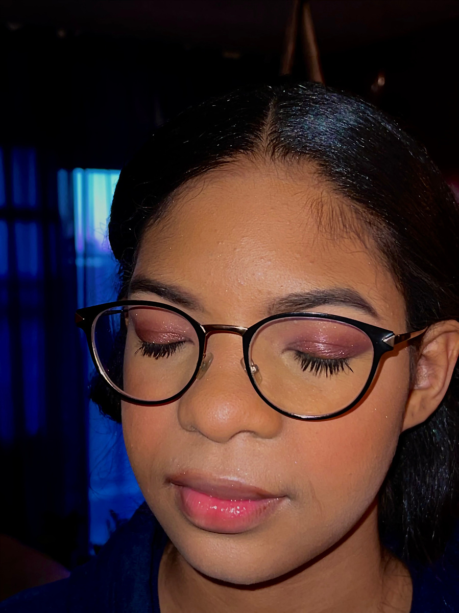 After picture of teen (teenager) sweet 16 birthday party. Soft glam, natural look. second client