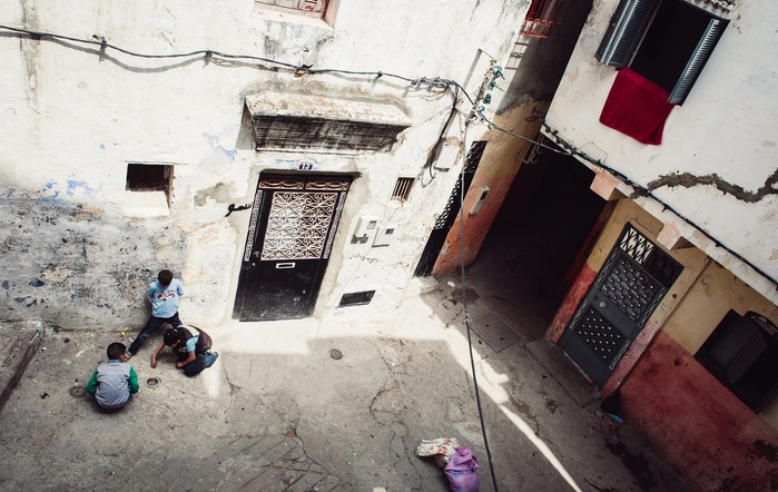 Kids playing Marble in Tangier