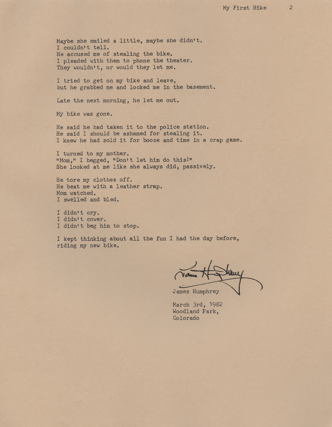 james humphrey, poet, poetry, poem