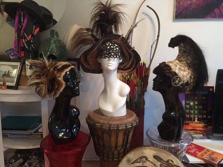 Montreal photo studio shoot blending fashion, Spartacus, and artistic hairstyle for a striking visual.