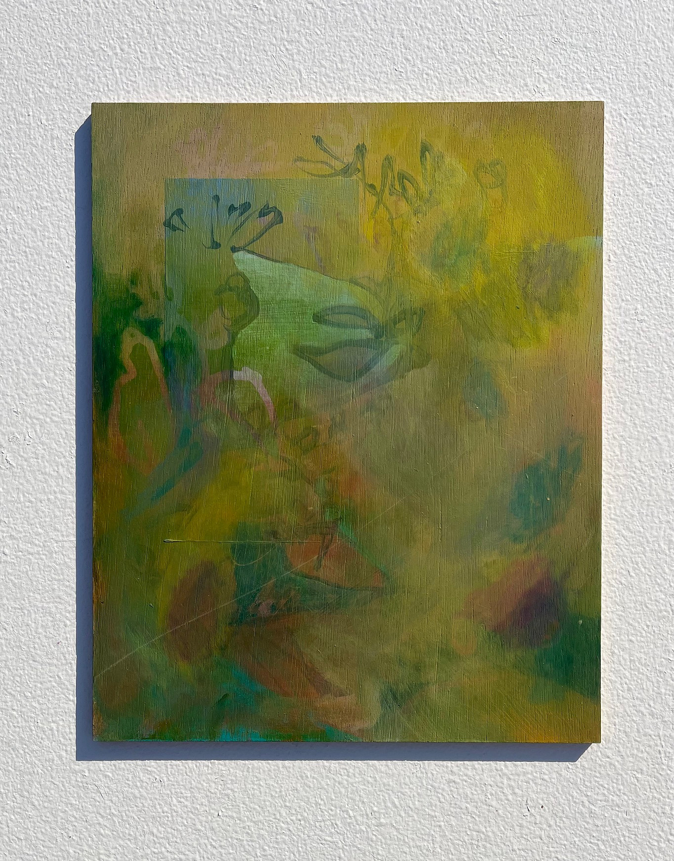 An acrylic painting on a wooden panel