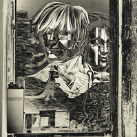 Mural of Andy Warhol & Frida Khalo in Manhattan in monochrome tones