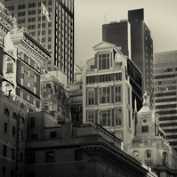 Old & new architecture in mid Manhattan, monochrome tones