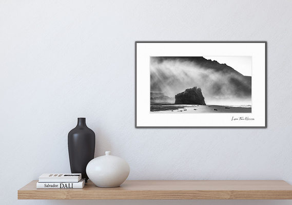 Enhance your B&W pottery with an earthy B&W image matted in white and framed in a simple black frame.