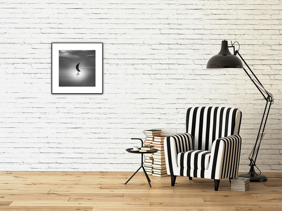 Less is more and this piece is the epitome of that. A simple bird on a simple metal sculpture in the middle of a bay.
