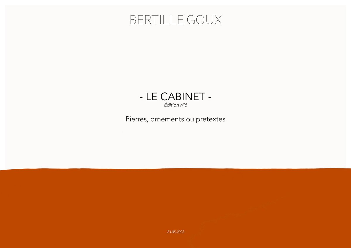 Edition n°6 - LE CABINET - Pierres, ornements ou prétextes