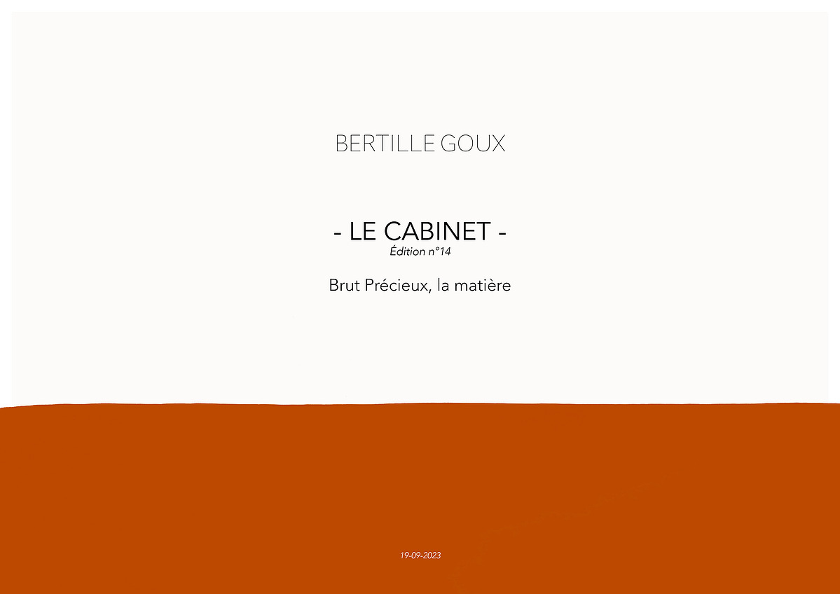Edition n°14 - LE CABINET - Brut Précieux, la matière