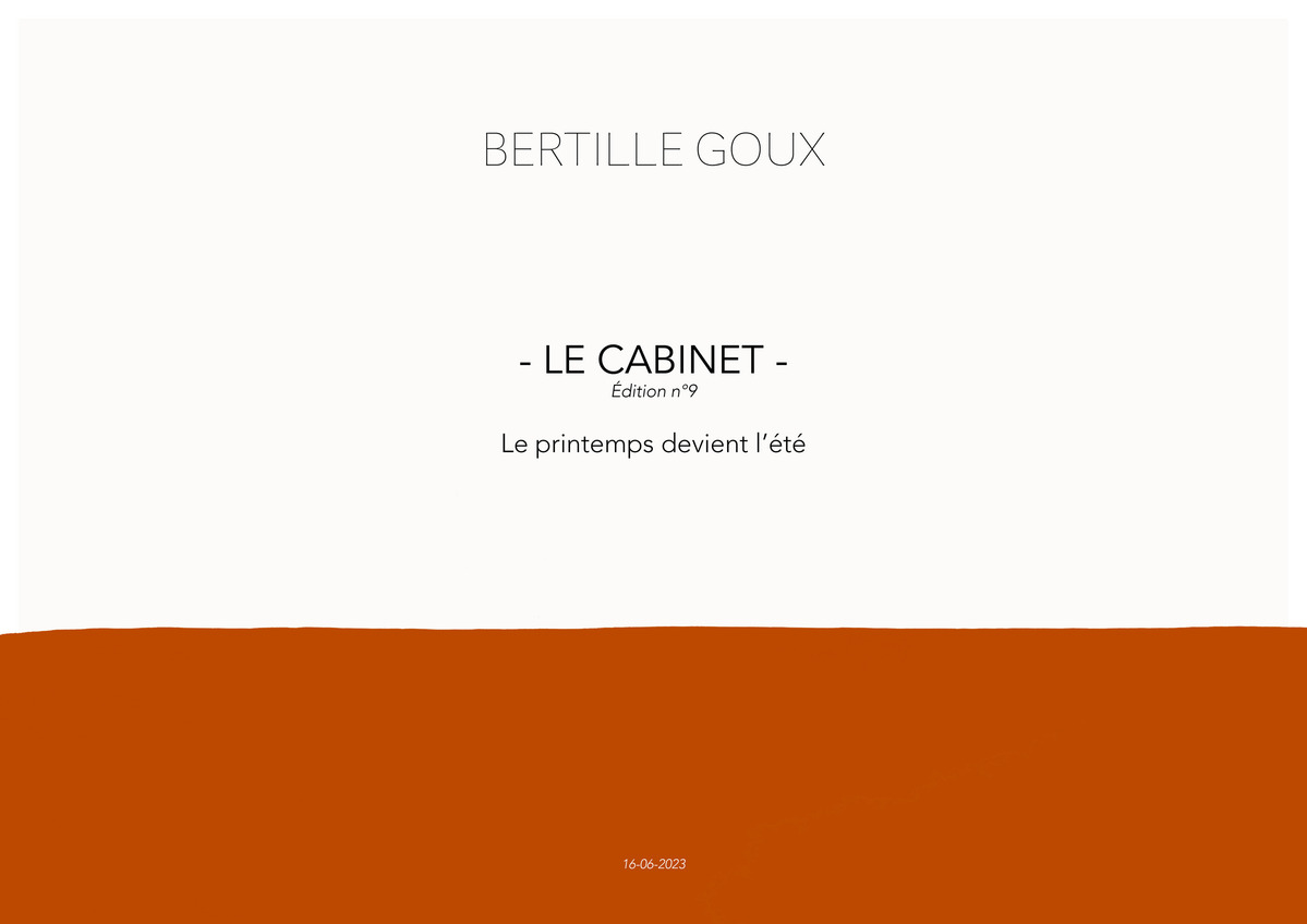 Edition n°9 - LE CABINET - Le printemps devient l'été