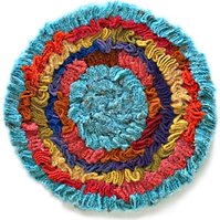 What you can make in Shirret: use my special crochet needle, shirret cord, to make luxury rugs with fabric scraps, new in crochet.