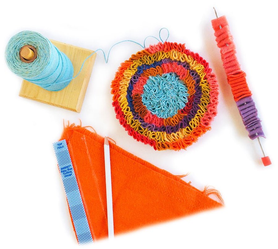 Learn to crochet and shirret at home, from videos on your computer online - luxury rugs from fabric scraps, easy 3-minute lessons.