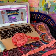 What you can make in Shirret: use my special crochet needle, shirret cord, how to shirret videos online, DIY luxury rugs from fabric scraps, new in crochet.