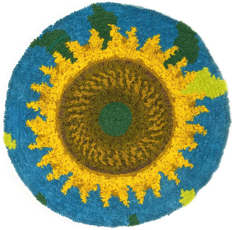 What you can make in Shirret: a luxury from fabric scraps sunflower bedside rug, new in crochet.