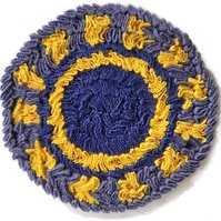 What you can make in Shirret: use my special crochet needle, shirret cord, to make luxury diy decor like this hot mat table mat from fabric scraps, new in crochet.